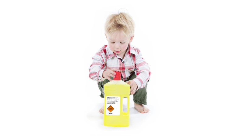 Children playing with bleach is not safe!