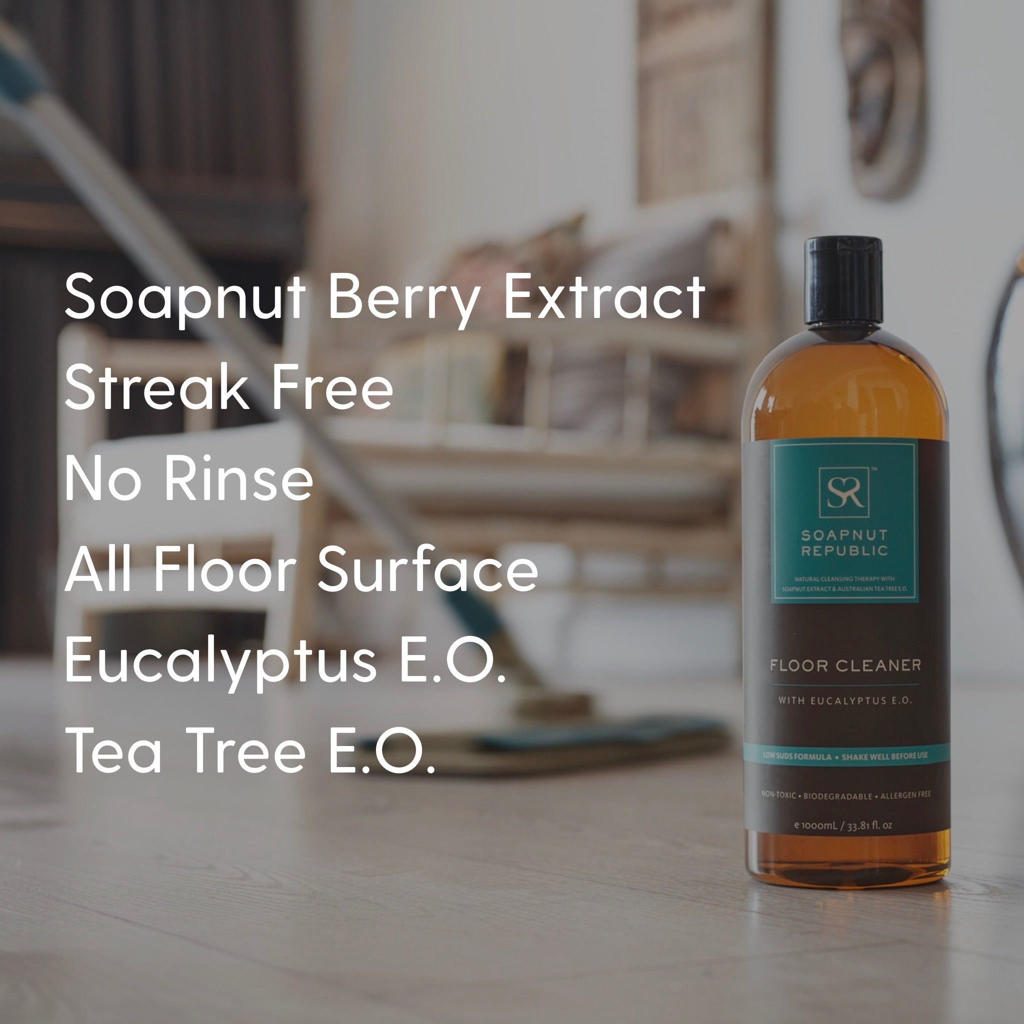 Floor Cleaner with Eucalyptus E.O. (1L) - Soapnut Republic