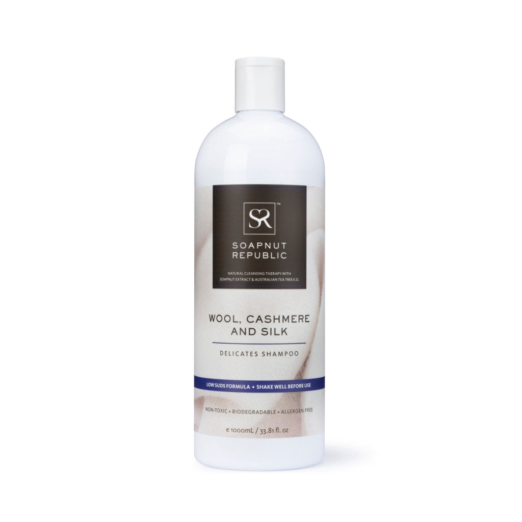 Wool, Cashmere & Silk Delicates Shampoo with Lemongrass E.O. (1L) - Soapnut Republic